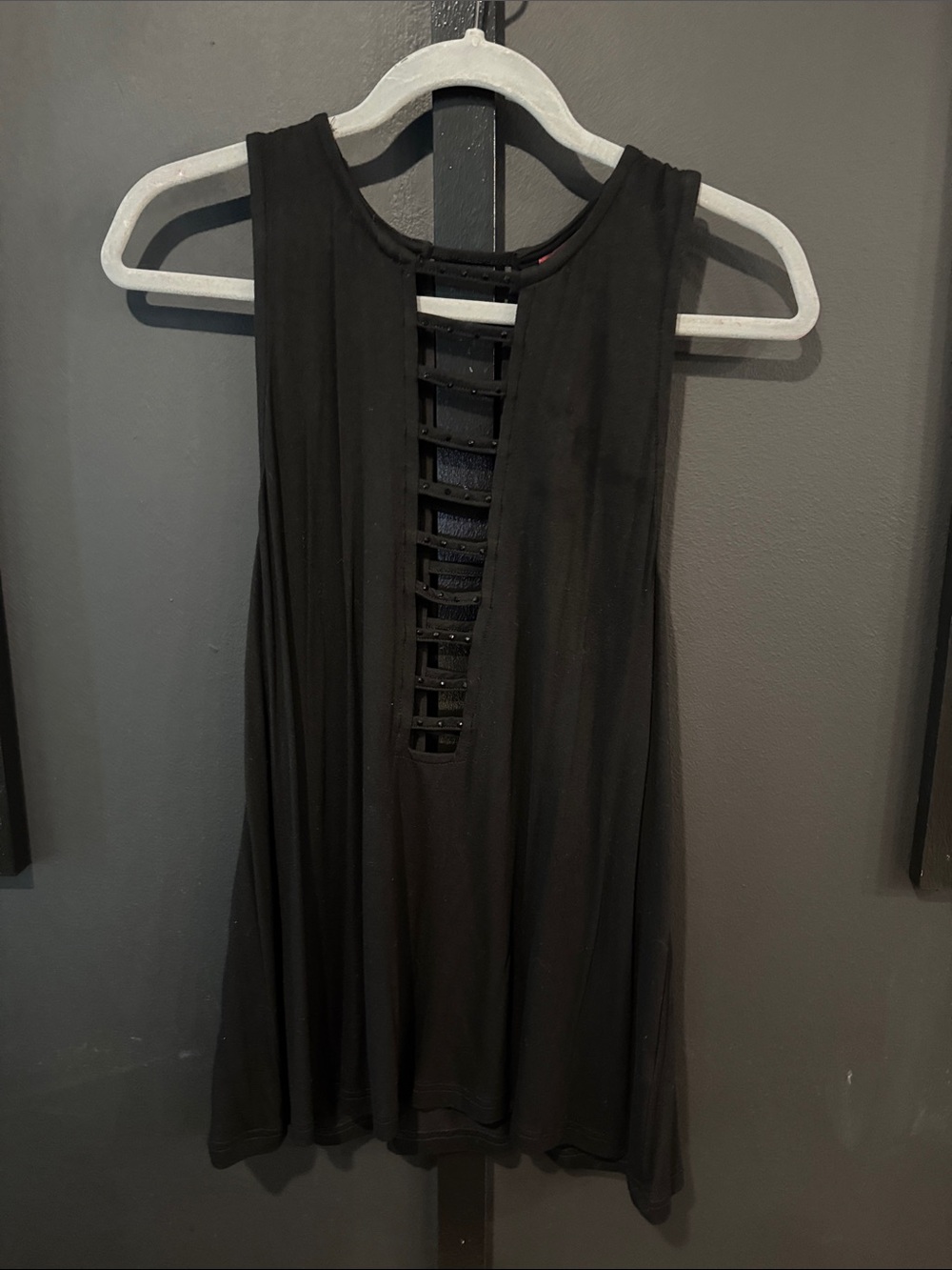 BKE Black Ladder-Back Sleeveless Tank Top